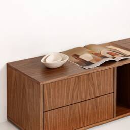 Vinyl Record Cabinet, Walnut, Marigold. Storage. Scandinavian & Loft Style. Hand-Made - thumbnail 4
