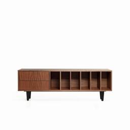 Vinyl Record Cabinet, Walnut, Marigold. Storage. Scandinavian & Loft Style. Hand-Made - thumbnail 3