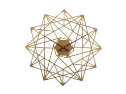 Geometric Metal Wall Clock - Stylish Bronze Design Art Gold Home Decor Gift