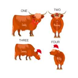 Personalised Highland Cow Family Christmas Ornament, Farmhouse Xmas Decor - thumbnail 3