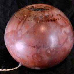 Saggar Firing Ceramic Lamp - Atmospheric Lampshade Table Lamp Raku Pottery Nevenka Martinello L2 - thumbnail 3