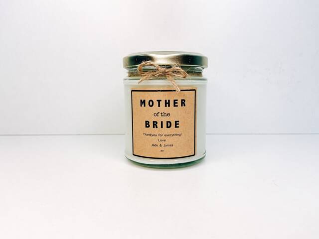 Mother Of The Groom Gift - Bride Wedding Thank You Personalised Candle Day - image 1