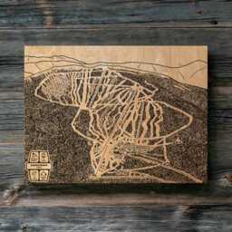 Saddleback Maine Ski Trail Map - Engraved Wood Wall Art, Winter Sport Cabin Decor, Snowboard Mountain Poster, Personalized Family Gift - thumbnail 2