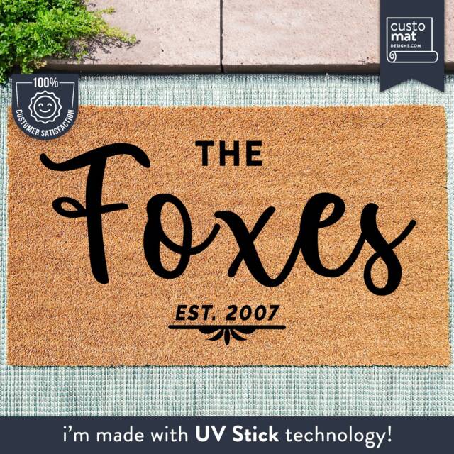 Last Name Doormat - Personalized Custom Family Engagement Closing Realtor Newlywed Gift - image 1
