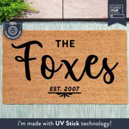 Last Name Doormat - Personalized Custom Family Engagement Closing Realtor Newlywed Gift - thumbnail 1