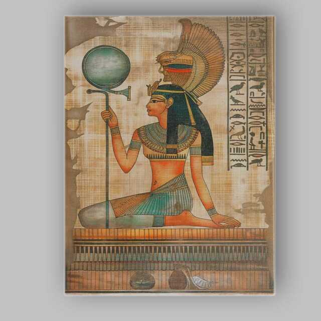 Ancient Egyptian Goddess Holding Ankh Traditional Wall Art Canvas Print Decor Picture Ready To Hang - image 1