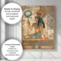Ancient Egyptian Goddess Holding Ankh Traditional Wall Art Canvas Print Decor Picture Ready To Hang - thumbnail 3