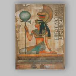 Ancient Egyptian Goddess Holding Ankh Traditional Wall Art Canvas Print Decor Picture Ready To Hang - thumbnail 1