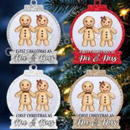 Just Married Christmas Bauble - First As Mr & Mrs - thumbnail 2