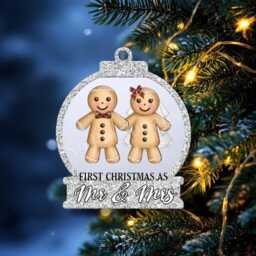 Just Married Christmas Bauble - First As Mr & Mrs