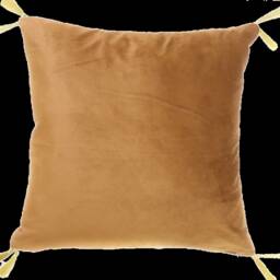 Brown Yellow Pink Velvet Throw Pillow - Free Insert Cushion Included - thumbnail 2