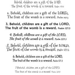 "Vinyl Wall Art Decal - Psalm 1273 ""Behold, Children Are A Gift Of The Lord, Fruit Womb Is Reward." - thumbnail 2
