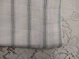 Forest Stripe Gauze Baby Blanket - Khaki & Dark Green Swaddle Modern Neutral Hannahs Homestead2 - thumbnail 1