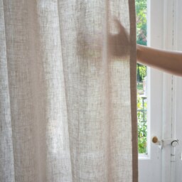 Linen Curtain With Pleating Tape. Pencil Pleat Made Of Stonewashed Medium Linen - 160 G/2 - thumbnail 3