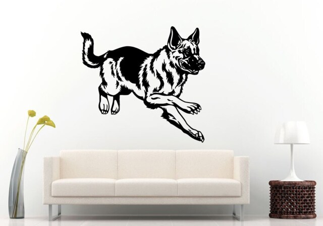 German Shepard Dog Mans Best Friend Cop Breed Animal Wall Decal Vinyl Sticker Mural Room Decor L950 - image 1
