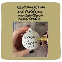 Personalised Ceramic Christmas Bauble, Hand Painted Name Ornament, Tree Decoration, Silver Star Decoration - thumbnail 3