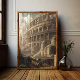 Modern Roman Empire Colosseum Art Print Alternative History Poster - thumbnail 1
