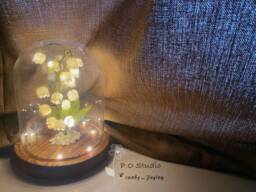Crochet Lily Of The Valley Lamp Handmade Floral Night Light - thumbnail 1