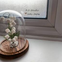 Crochet Lily Of The Valley Lamp Handmade Floral Night Light - thumbnail 3