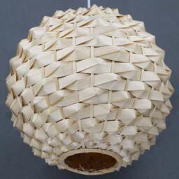 Handwoven Spherical Bamboo Pendant Light Rustic Hanging Lamp - thumbnail 2