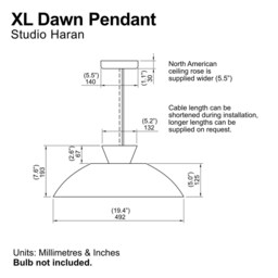 Green Xl Dawn Pendant Light in Ceramic & Oak - thumbnail 4
