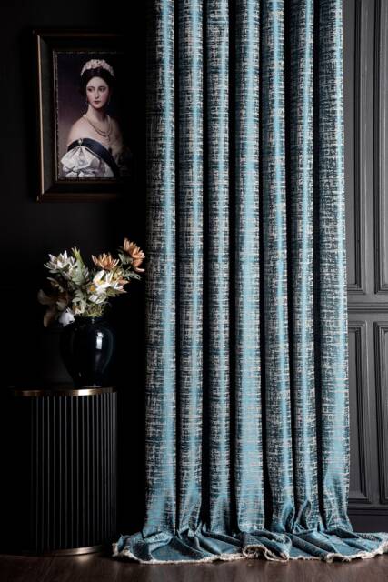 Turquoise Striped Curtains Luxury Bedroom Living Room Decor - image 1