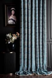 Turquoise Striped Curtains Luxury Bedroom Living Room Decor