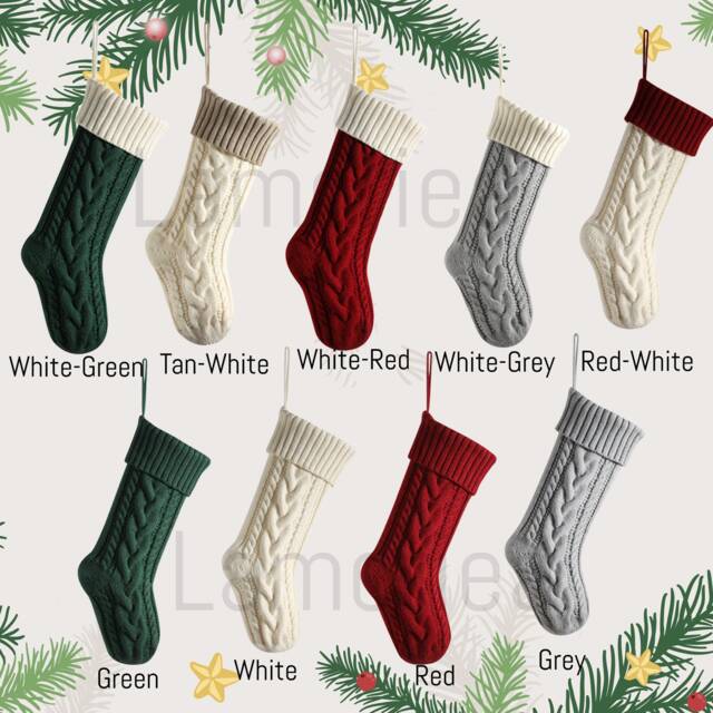 Christmas Stockings With Name Engraved, Personalized Holiday Gifts, Knit Stockings, Family Stockings - image 1