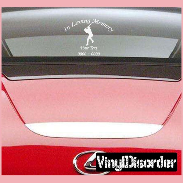 Baseball 1 in Loving Memory Custom Car Or Wall Vinyl Decal Stickers - Ilmbaseball1Et - image 1