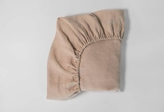 Beige Linen Sheet For Kids, Adults & Baby Crib Bedding Bedding, Nursery Bedding - image 1