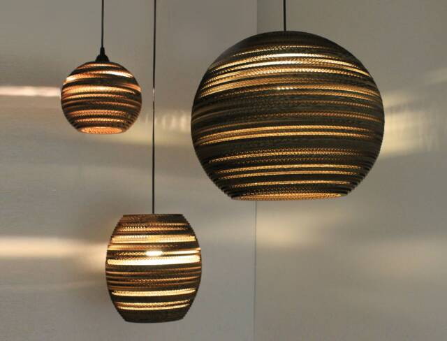 18 Inch Extra Large Recycled Cardboard Sphere Pendant Lampshade - image 1
