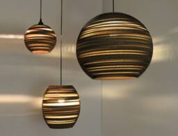 18 Inch Extra Large Recycled Cardboard Sphere Pendant Lampshade - thumbnail 1