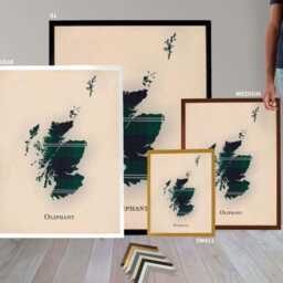 Clan Oliphant Scottish Tartan Map - Of Scotland Family Wall Decor, Ready To Hang - thumbnail 3