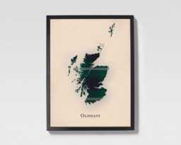 Clan Oliphant Scottish Tartan Map - Of Scotland Family Wall Decor, Ready To Hang - thumbnail 1