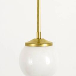 Medium Opal Glass Stemmed Pendant Light - Brass - thumbnail 3