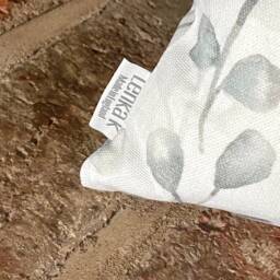 1147. Handmade Abbotswick Stone Green Leaves 100% Cotton Cushion Cover, 16x16 - thumbnail 2