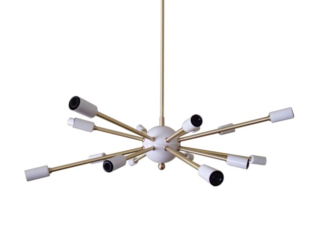 Sputnik Chandelier - 16 Arm Brass Ceiling Light Mid Century Modern Dining Room Starburst Living Bedroom Ul Listed - image 1