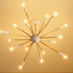 Sputnik Chandelier - 16 Arm Brass Ceiling Light Mid Century Modern Dining Room Starburst Living Bedroom Ul Listed - thumbnail 2