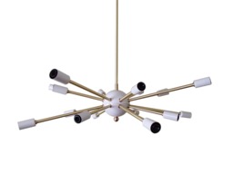 Sputnik Chandelier - 16 Arm Brass Ceiling Light Mid Century Modern Dining Room Starburst Living Bedroom Ul Listed