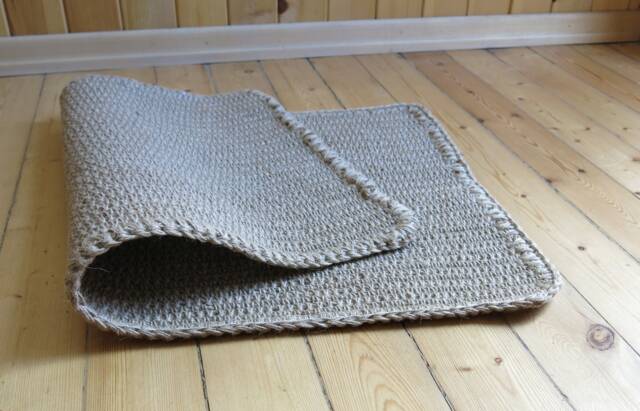 Crochet Door Jute Rope Rug/Doormat Welcome Indoor Outdoor Mat 100% Natural Materials Custom Sizes - image 1