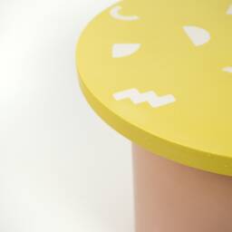 Yellow Terrazzo Table Top Round Memphis Style Coffee Mat - thumbnail 4