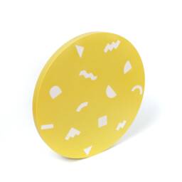 Yellow Terrazzo Table Top Round Memphis Style Coffee Mat - thumbnail 1