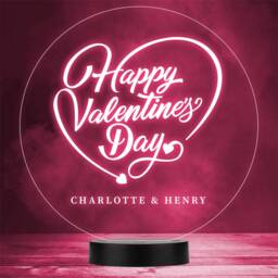 Happy Valentine's Day Lettering Personalised Gift Colour Changing Night Light
