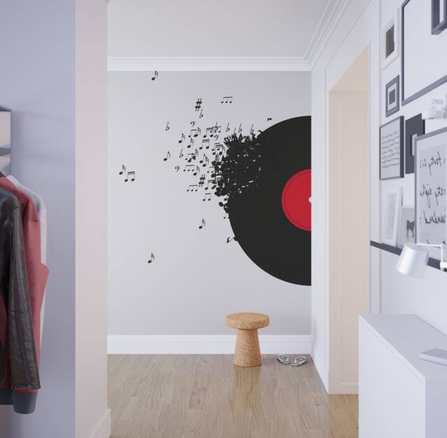 Record Blowing - Music Decor Decoration Notes Art Decal Wall Decals Stickers Skurbmusicstick - image 1