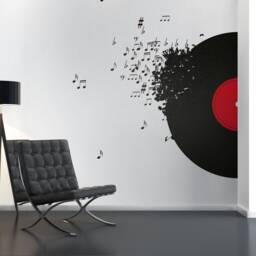 Record Blowing - Music Decor Decoration Notes Art Decal Wall Decals Stickers Skurbmusicstick - thumbnail 2