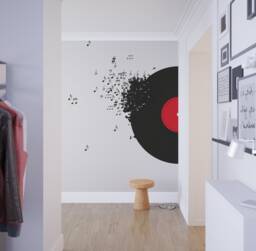 Record Blowing - Music Decor Decoration Notes Art Decal Wall Decals Stickers Skurbmusicstick - thumbnail 1