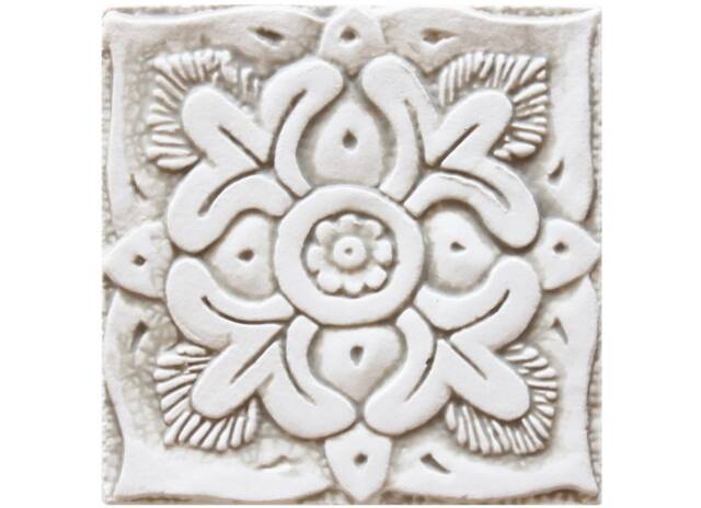 Wall Decor With Suzani Design, Ceramic Art, , Artistic Tiles, Hand Painted Tile, Art Collection, #1 15cm Beige & White - image 1