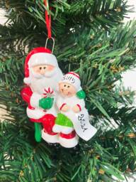 Personalized Santa Visit Christmas Ornament Happy Family Tree Decor - thumbnail 1
