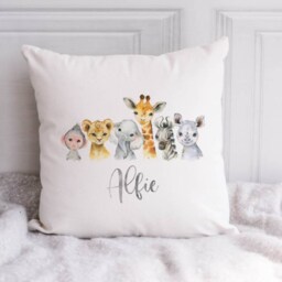 Safari Cushion, Personalised, Animal Bedroom Decor, Jungle - thumbnail 2