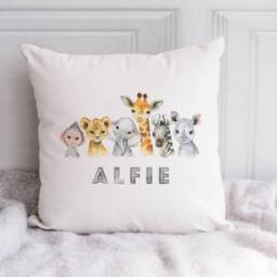 Safari Cushion, Personalised, Animal Bedroom Decor, Jungle - thumbnail 3